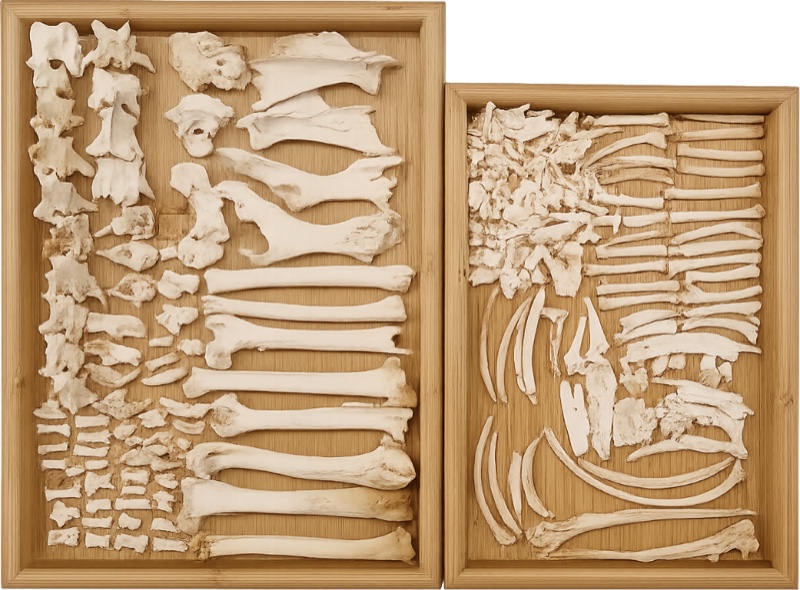 Bone structure after aquamation, fully preserved